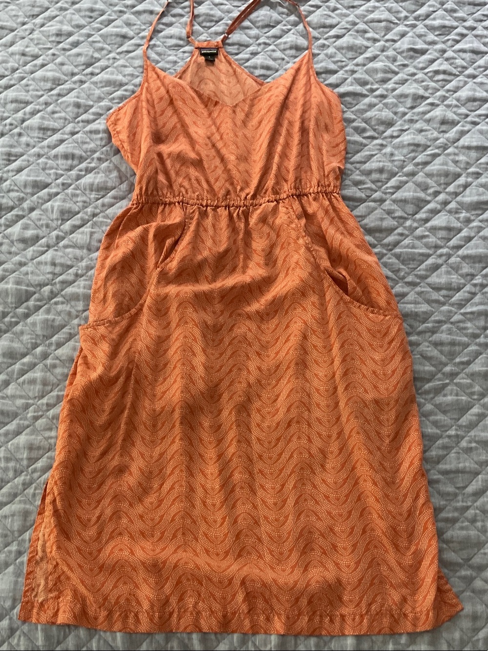 Patagonia Orange Halter-Style Printed Sundress